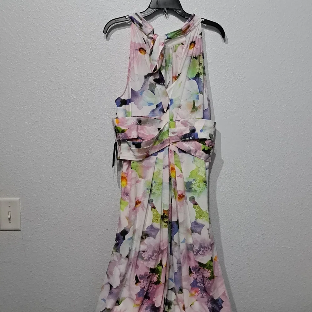 Adrianna Papell Women's Floral Halter Gown - Picture 9 of 15
